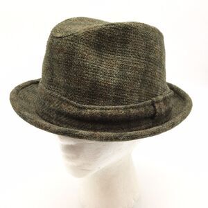 Vintage Fifth Avenue New York Flip It Wool Tweed Fedora Trilby Hat Brown Sz 7